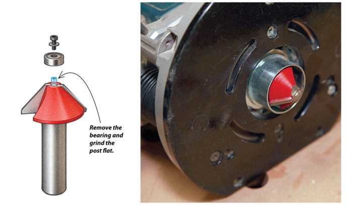 chamfer bit with stud