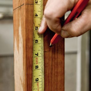 2. This is the blade offset. Measure the distance of the offset down from the elevation line and make a mark.