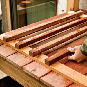 6. Assemble the rails and balusters on the deck adjacent to their final position.