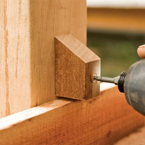 16. Angle the top of the blocks where they are exposed to the weather. This will help shed water and prevent rot.