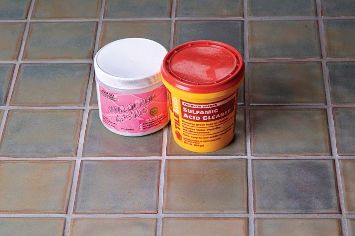 Sulfamic acid is an excellent choice for removing grout haze and efflorescence.